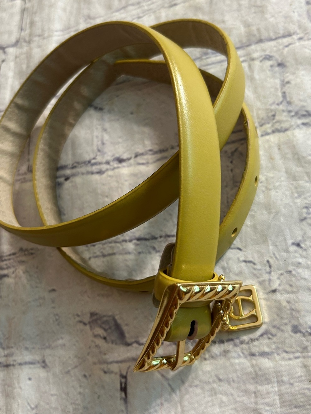 ÉTIENNE AIGNER RETRO MUSTARD OLIVE WITH EMBELLISHED BUCKLE & HANG TAG A MANMADE